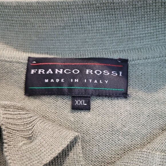 Franco Rossi Men's XXL Merino Wool Blend Made In Italy Green LS Sweater - Picture 4 of 9